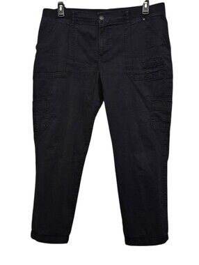 Lee Black Cropped Cargo Pants with Utility Pockets